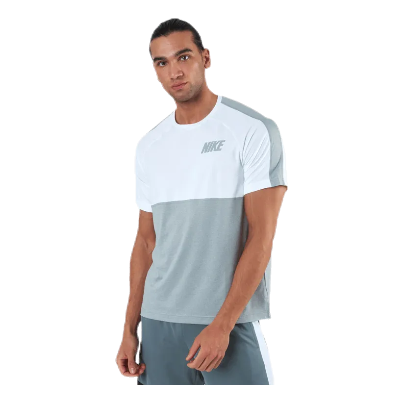NIKE DRIFIT HYPER SS TOP WHITE/GREY
