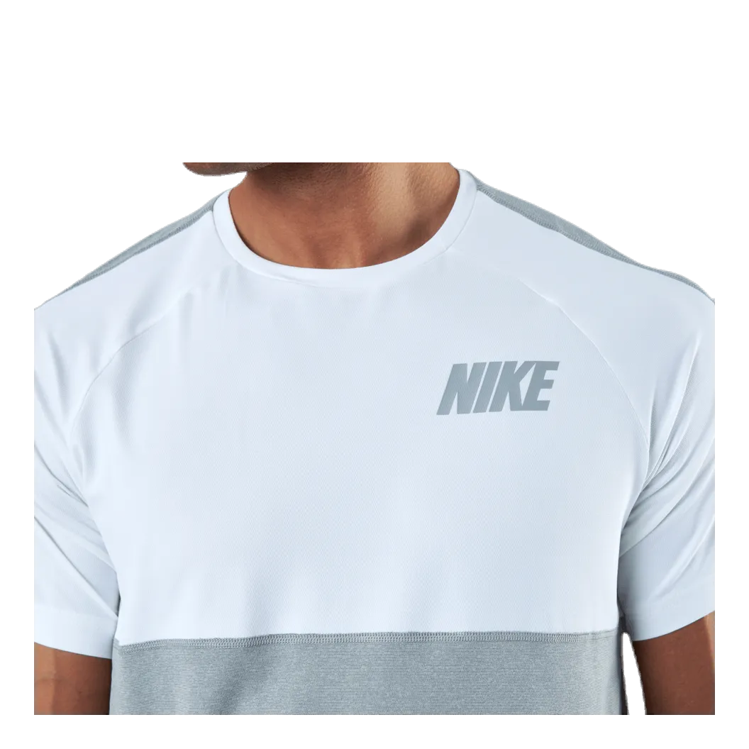 NIKE DRIFIT HYPER SS TOP WHITE/GREY