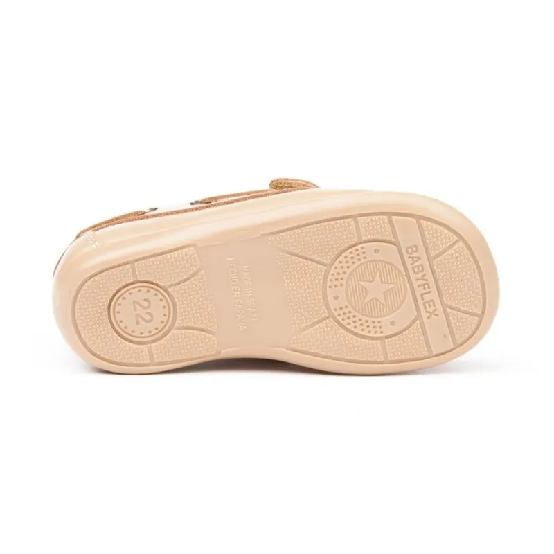 Náuticos Colegiales Infantil Niño Piel Velcro Punta Redonda 354 Camel, de Angelitos