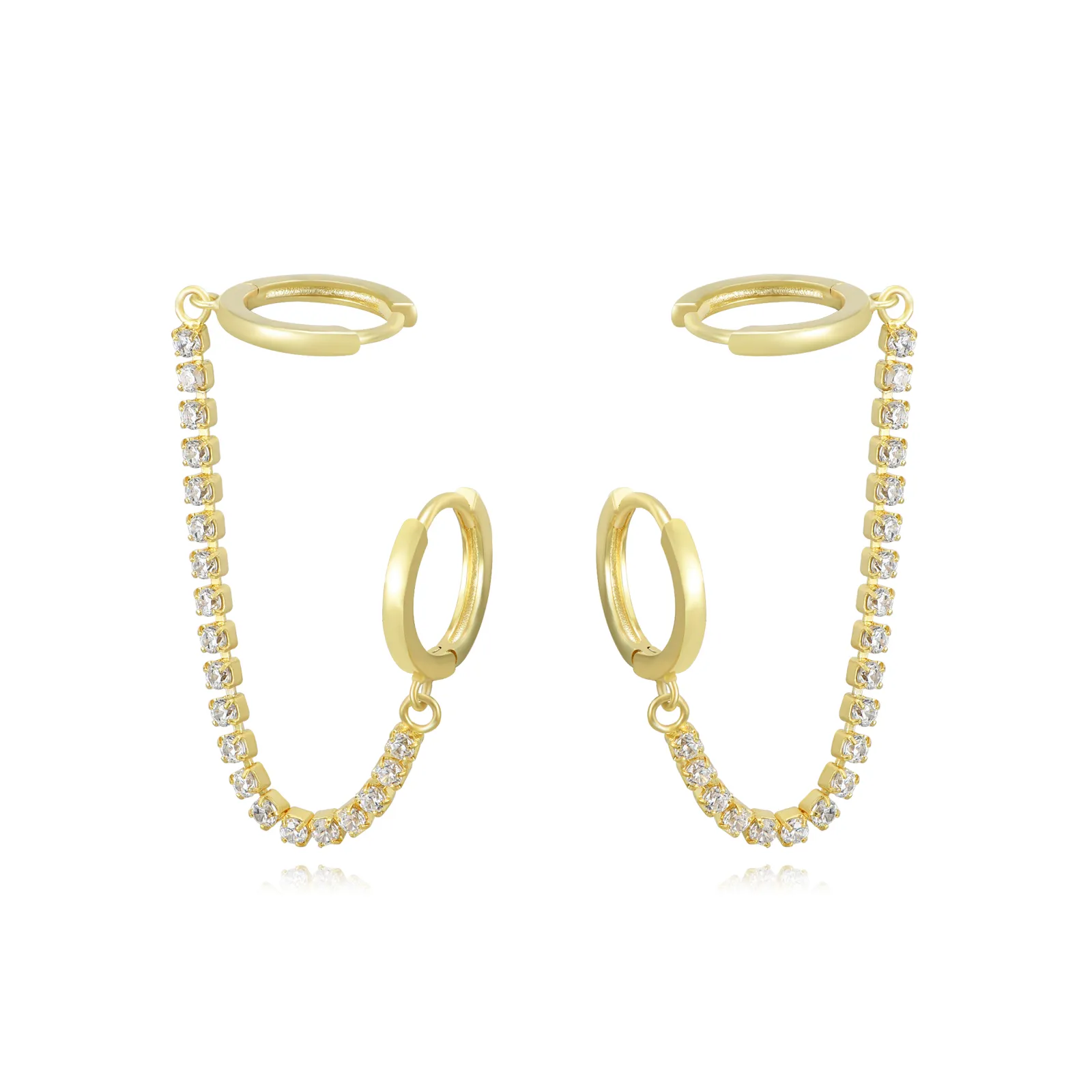 Pendiente Plata con Baño de Oro 2 Aros