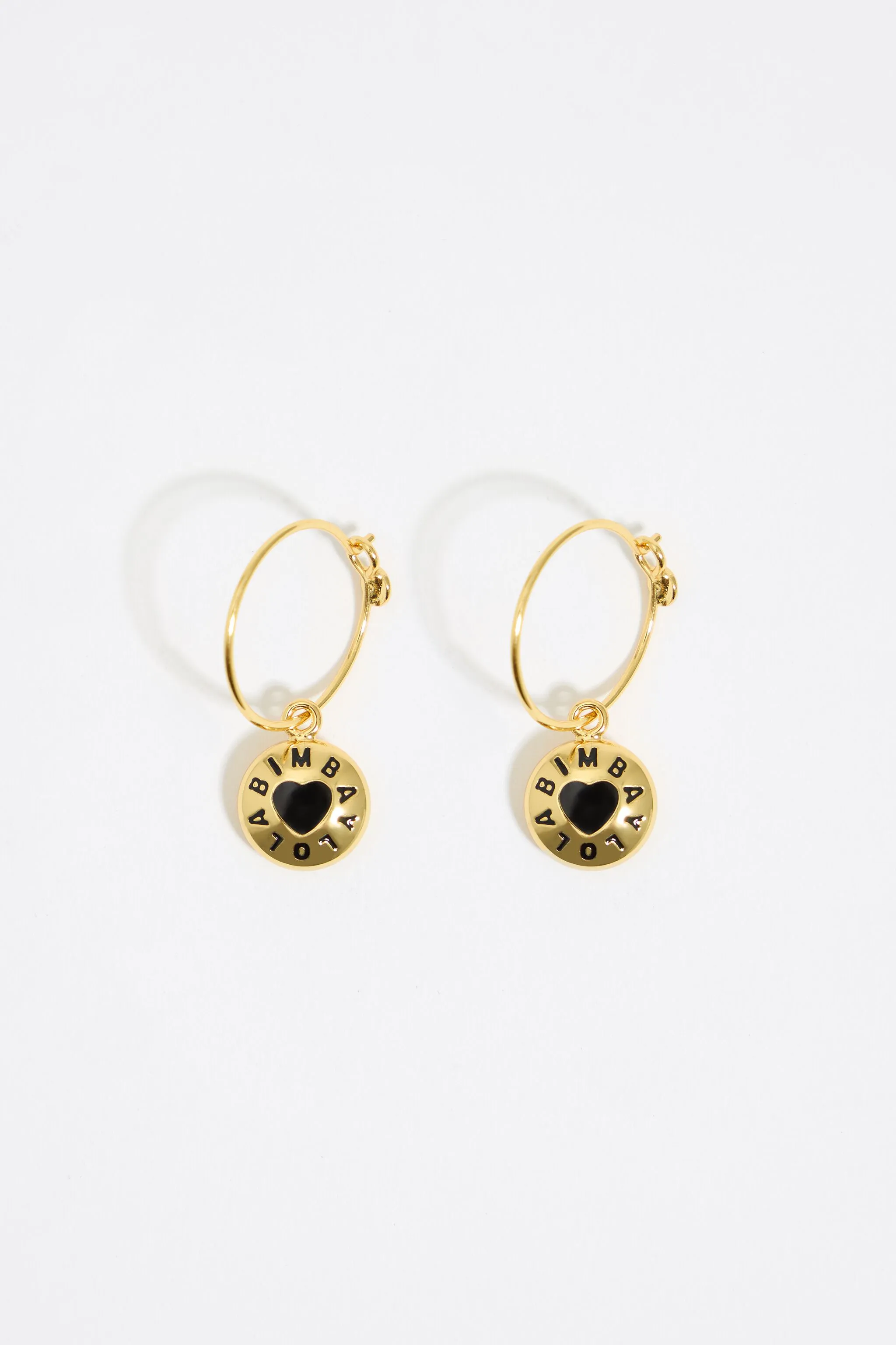 Pendientes aro logo Candy corazón negro