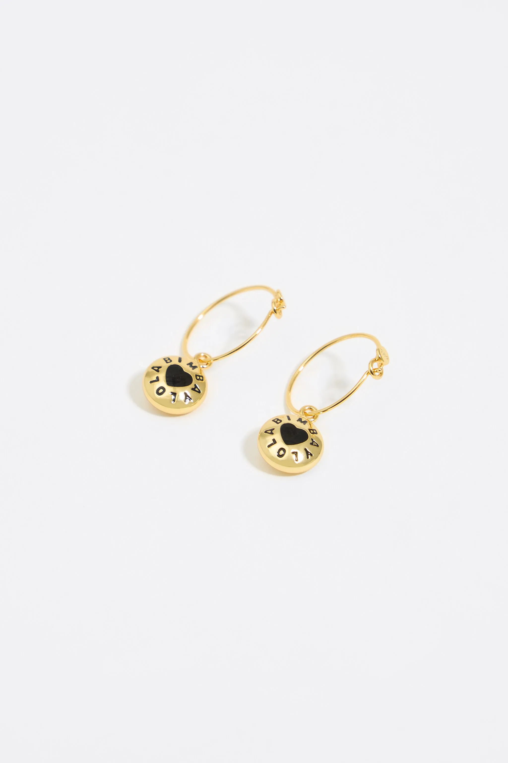 Pendientes aro logo Candy corazón negro