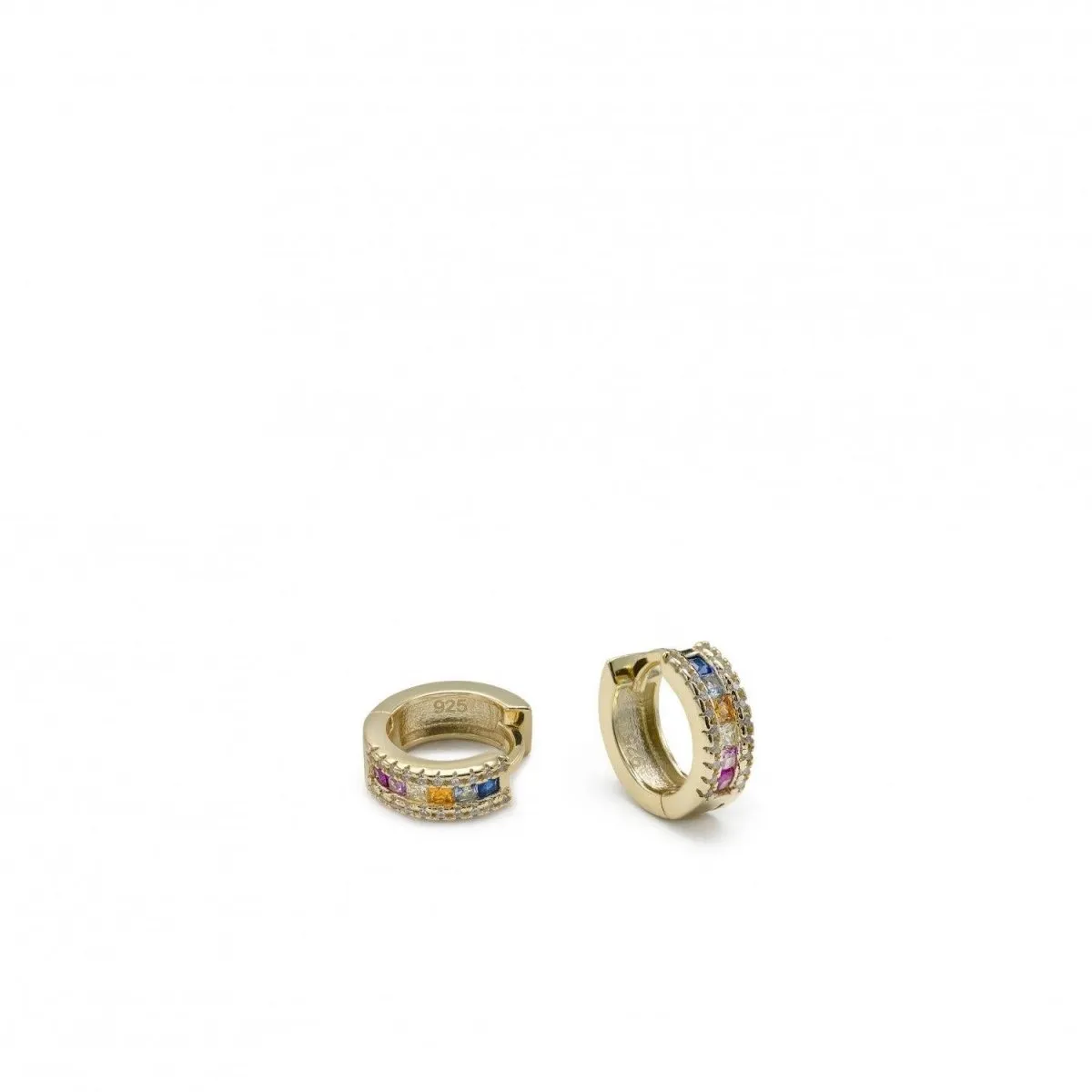 Pendientes aros pequeos diseo carril de gemas talla princesa