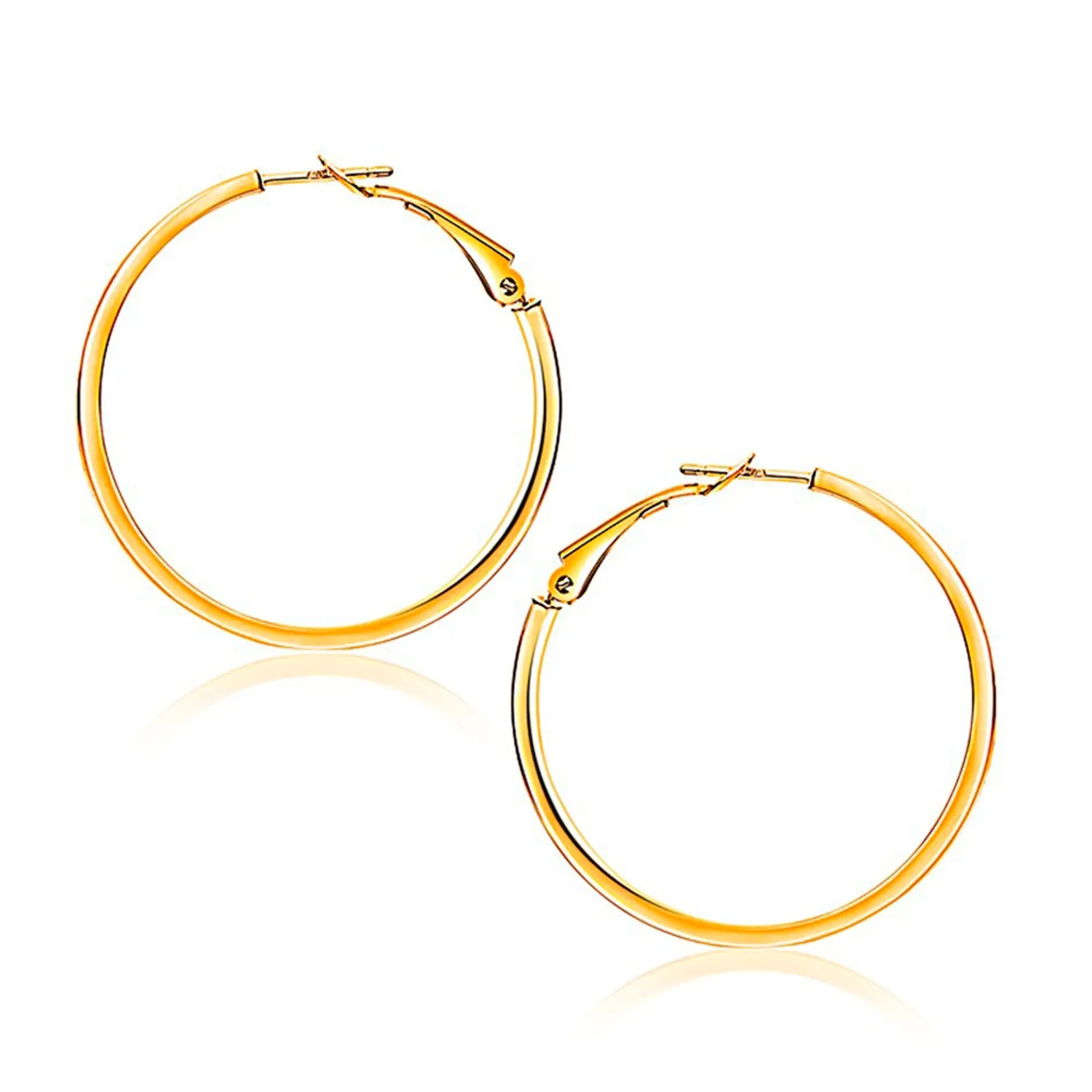 Pendientes Aros Plata Cierre Omega Gold