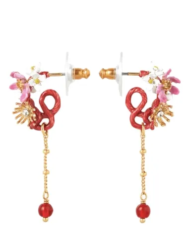 Pendientes bolitas flores