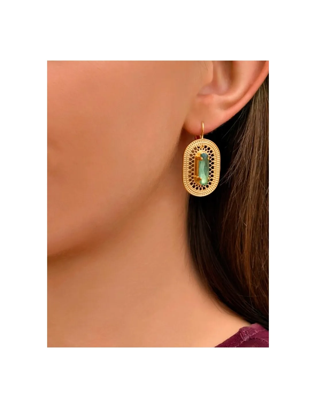 Pendientes de cristal Noor turquesa