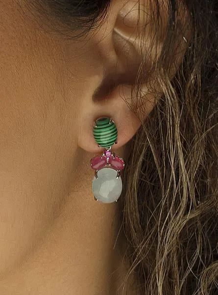 Pendientes de piedra natural diseo colgante con garras