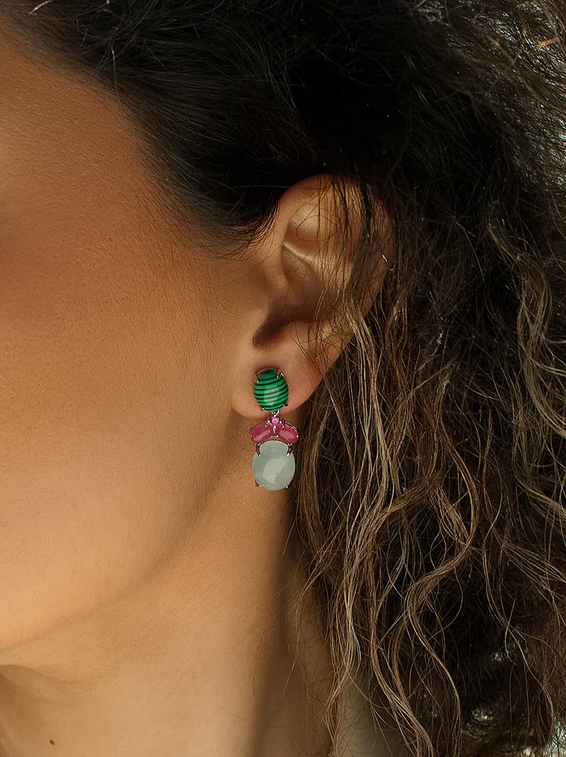 Pendientes de piedra natural diseo colgante con garras