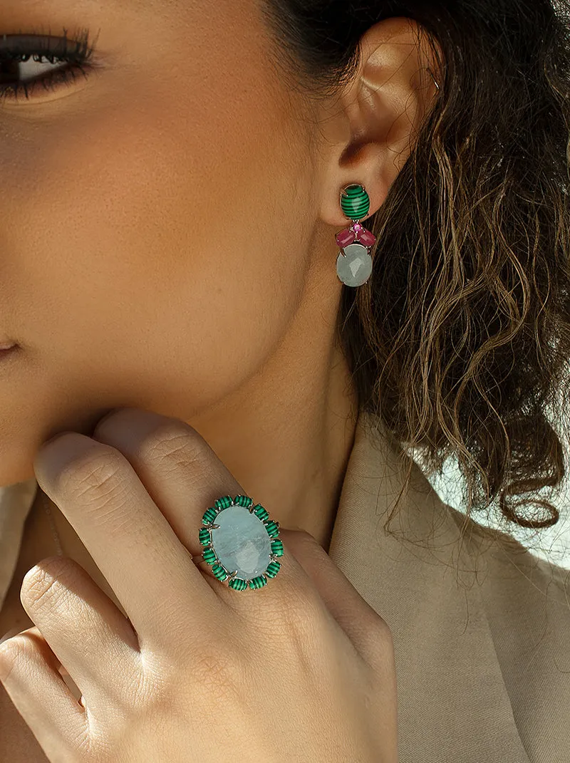 Pendientes de piedra natural diseo colgante con garras