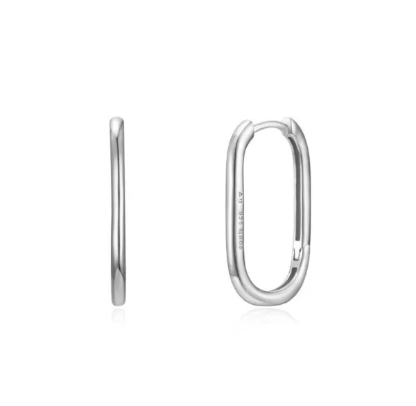 Pendientes en Plata de ley Aro Rectangular 21mm