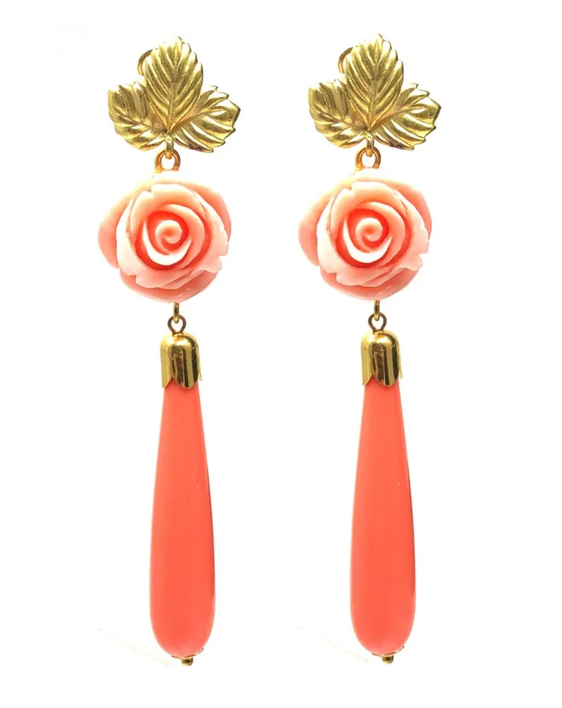 PENDIENTES FLAMENCA CORAL ALTO NIVEL  FERIAS FLAMENCAS