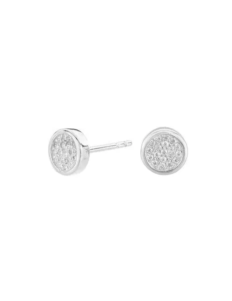 pendientes itemporality botón pavé plata