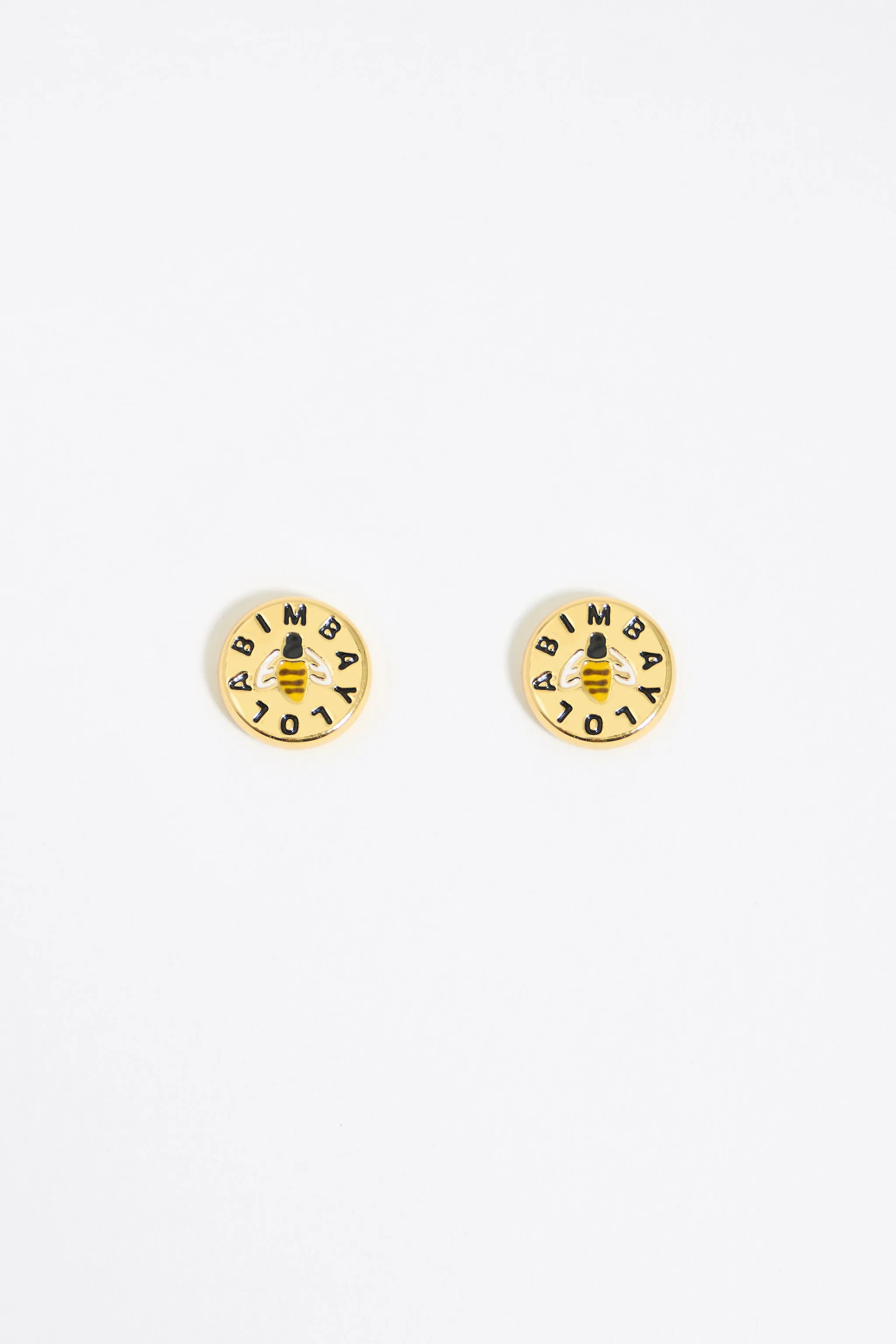 Pendientes logo abeja dorados