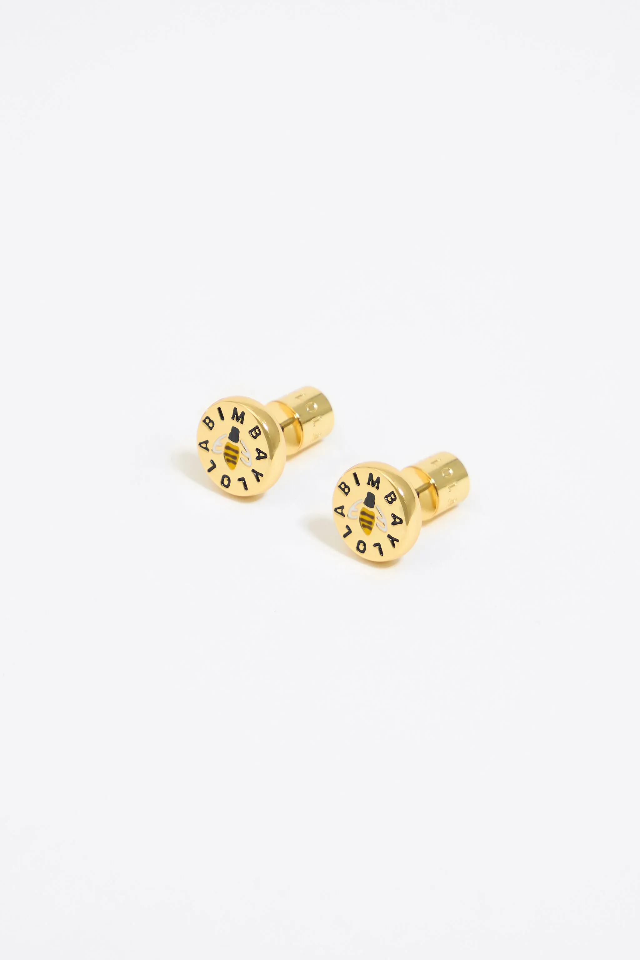 Pendientes logo abeja dorados