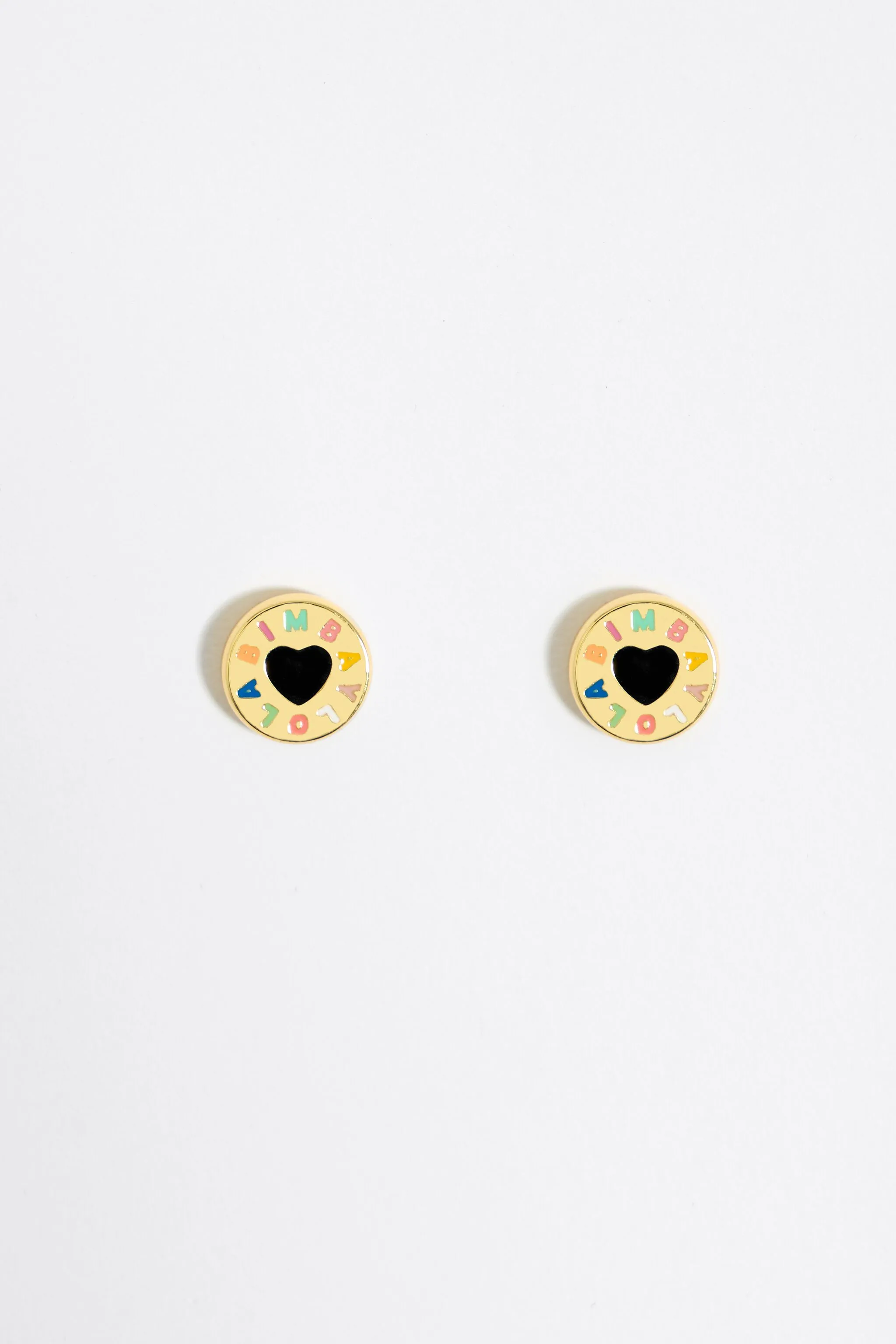 Pendientes logo corazón dorados