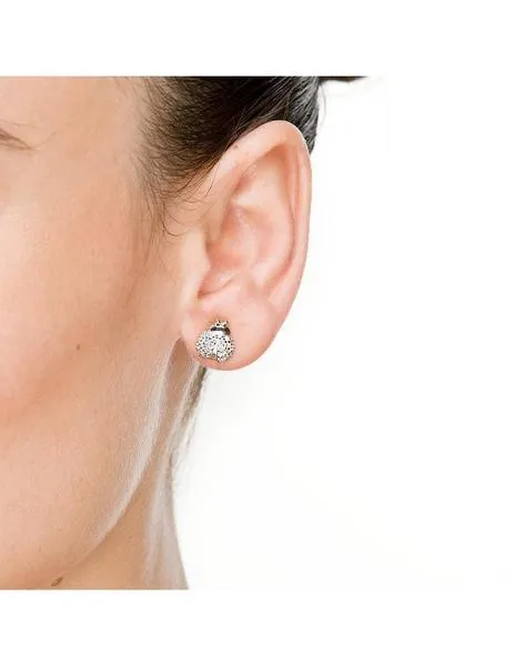 pendientes luxenter mariquita plateada