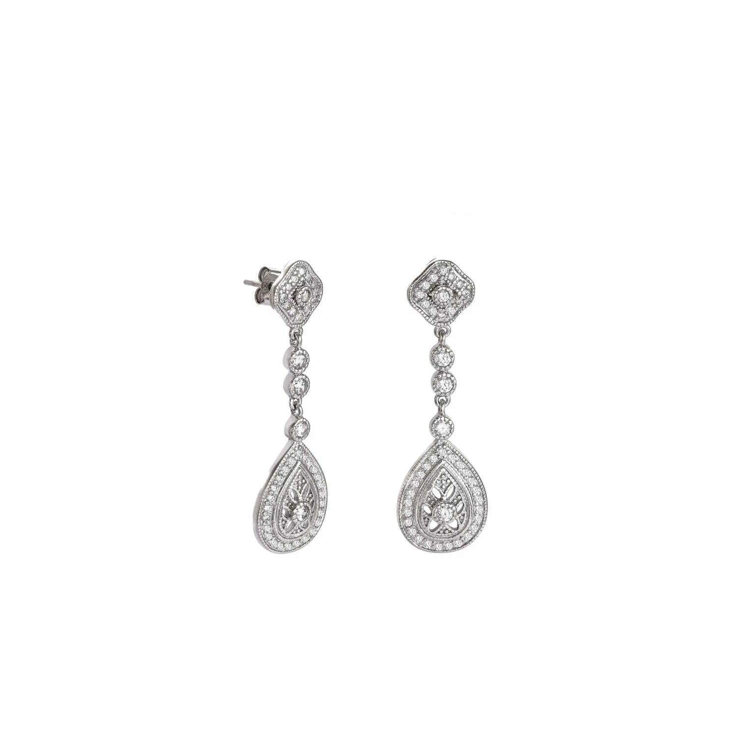 Pendientes novia swarovski diseo gota con circonita