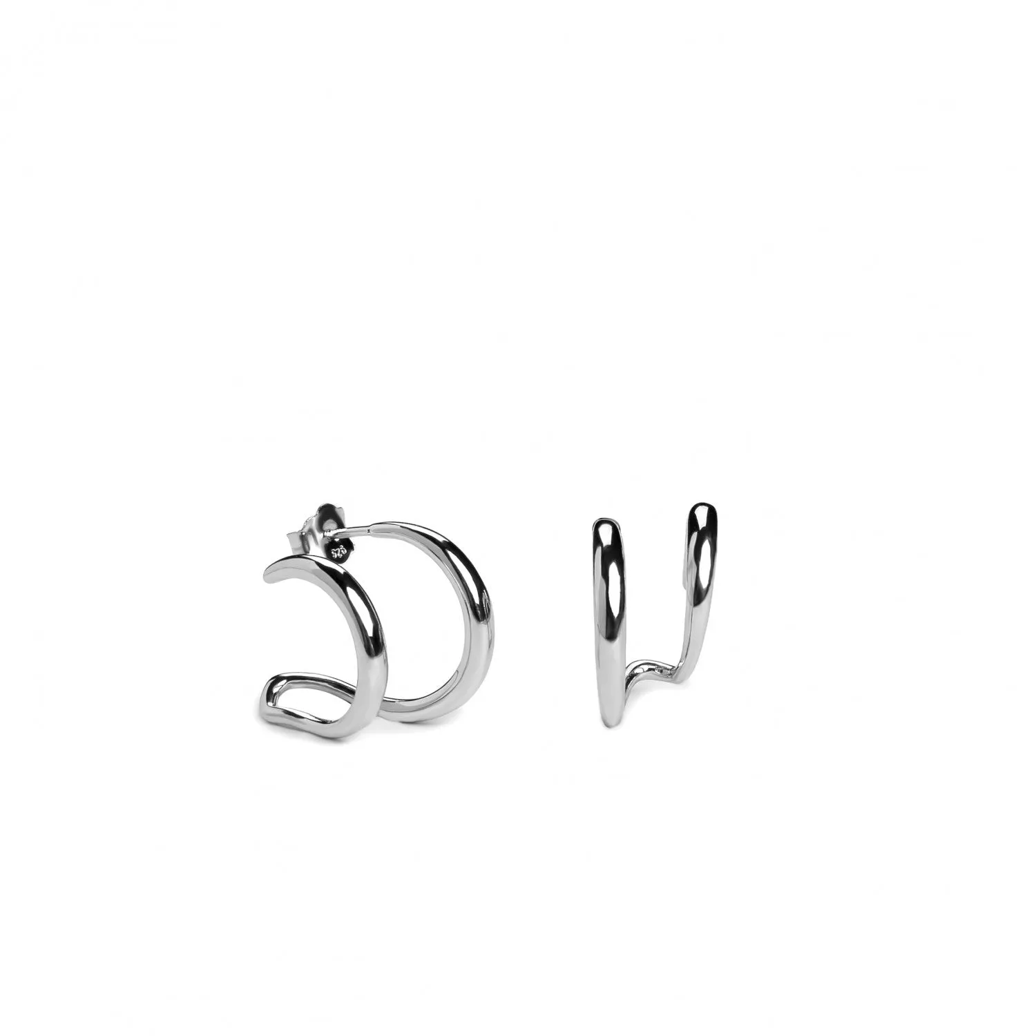 Pendientes originales diseo de doble aro soporte antitrago