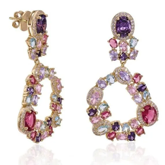 Pendientes plata circular irregular