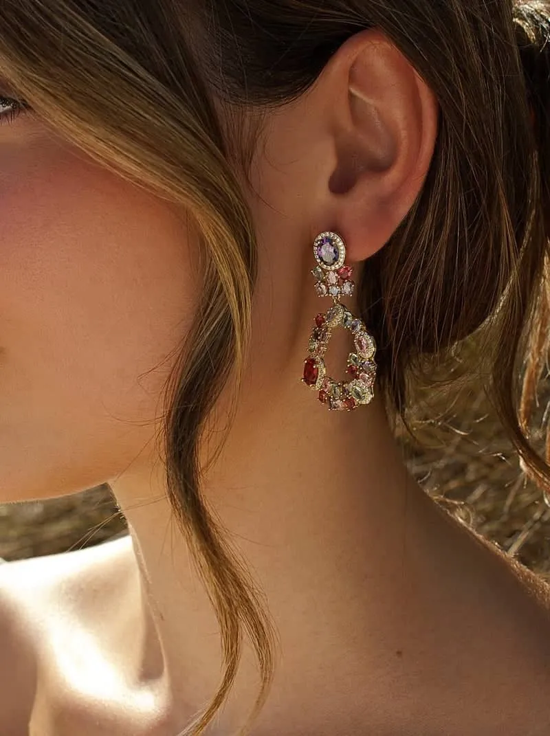 Pendientes plata circular irregular