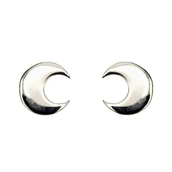 Pendientes plata lunas lisas