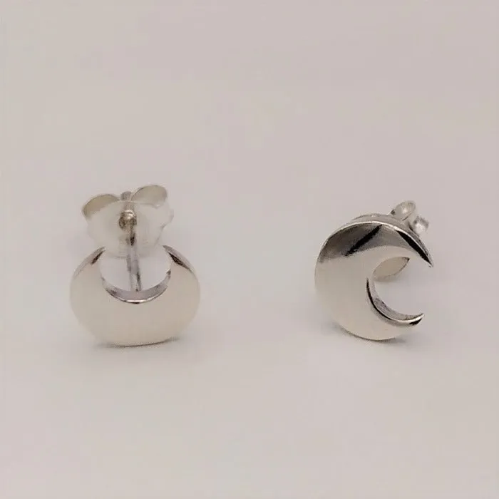 Pendientes plata lunas lisas