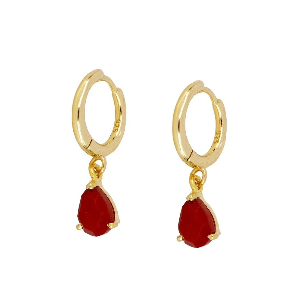 Pendientes Plata Luz Gold Cuarzo Coral