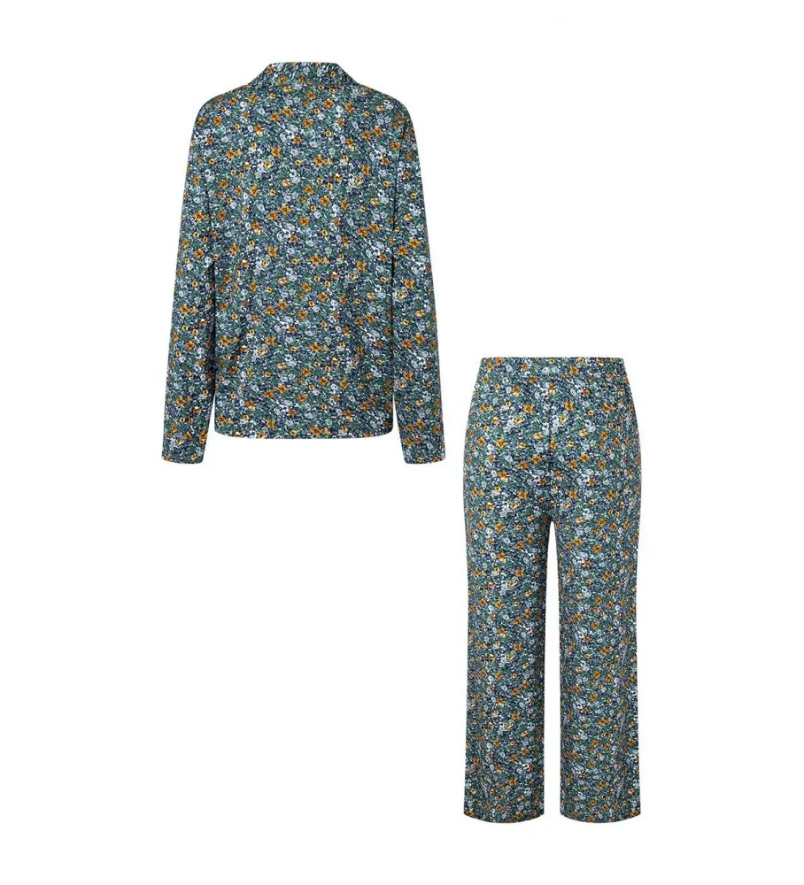 Pijama Floral marino