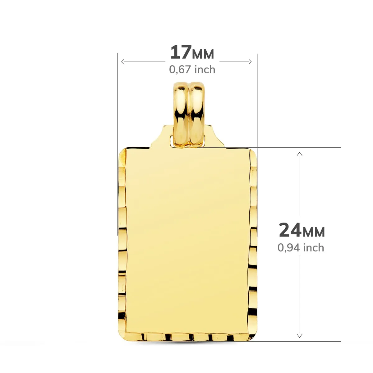 Placa Foto Oro 9k. 24 x 14 mm.