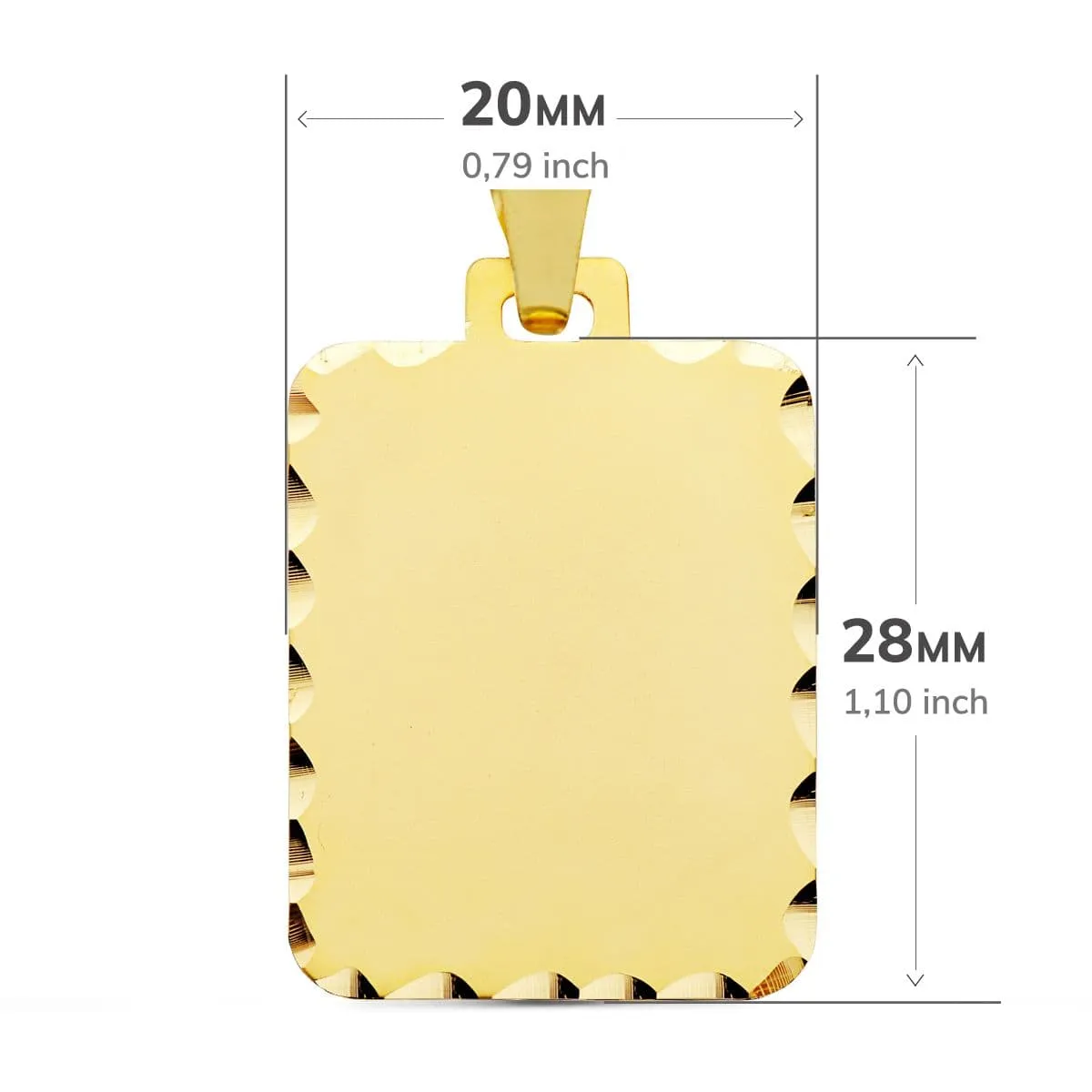 Placa Foto Oro 9k. 28 x 20 mm.