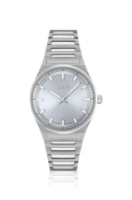 Reloj con pulsera de eslabones y esfera en tono plateado