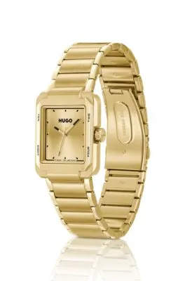 Reloj en tono dorado con pulsera de eslabones