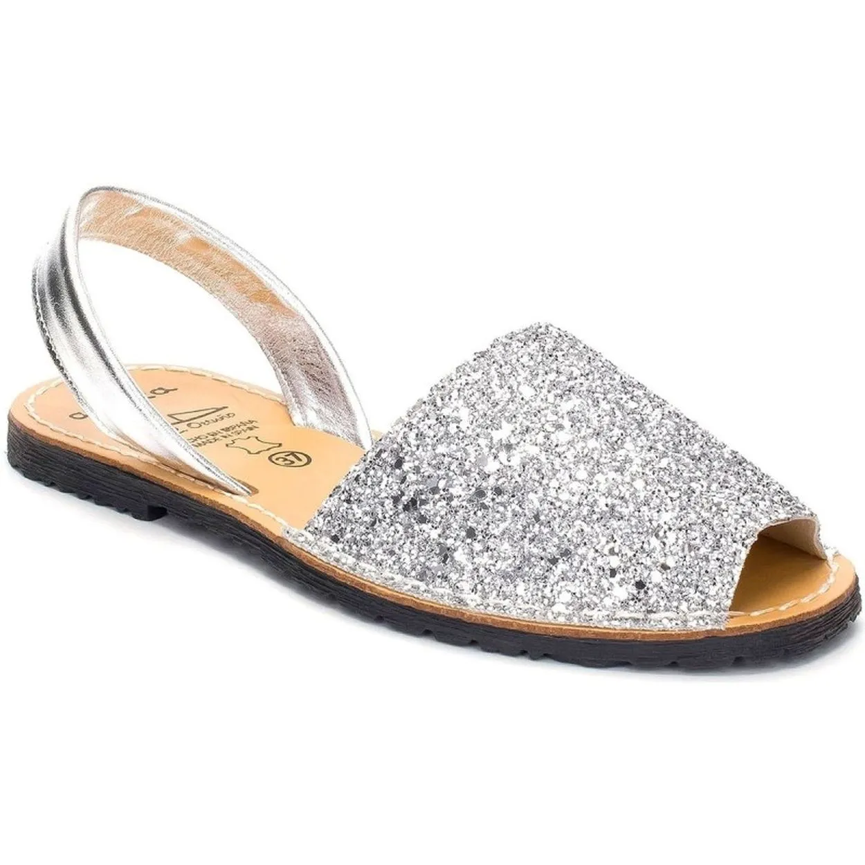 SANDALIAS DE PIEL PLATEADO DE NIñA COLORES 2014128 (TALLAS DE 28 A 41)
