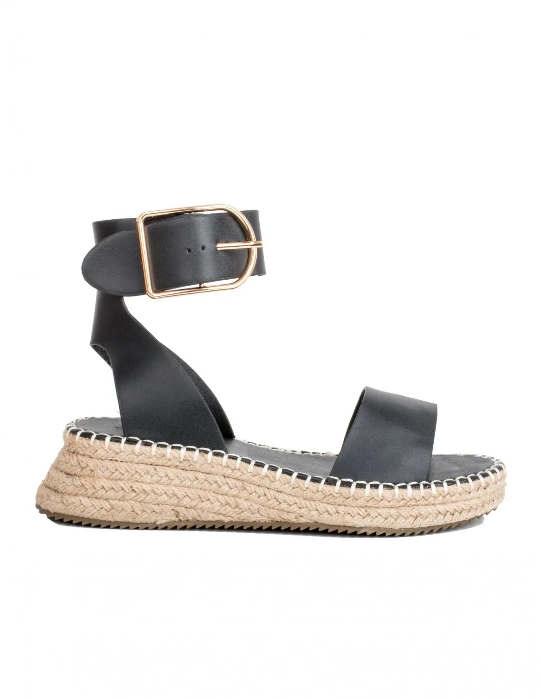 Sandalias Esparto Pulsera Negras