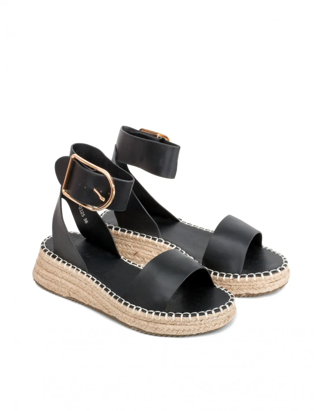 Sandalias Esparto Pulsera Negras