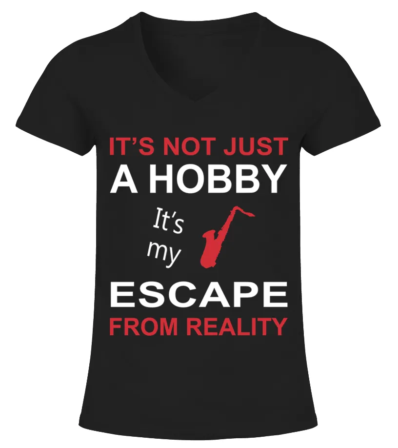 saxophone is my escape Camiseta cuello pico Mujer
