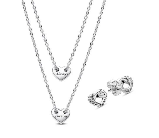 Set de 2 Colgantes y Pendientes Para Siempre SET4