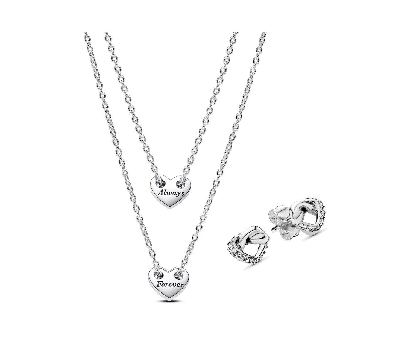 Set de 2 Colgantes y Pendientes Para Siempre SET4