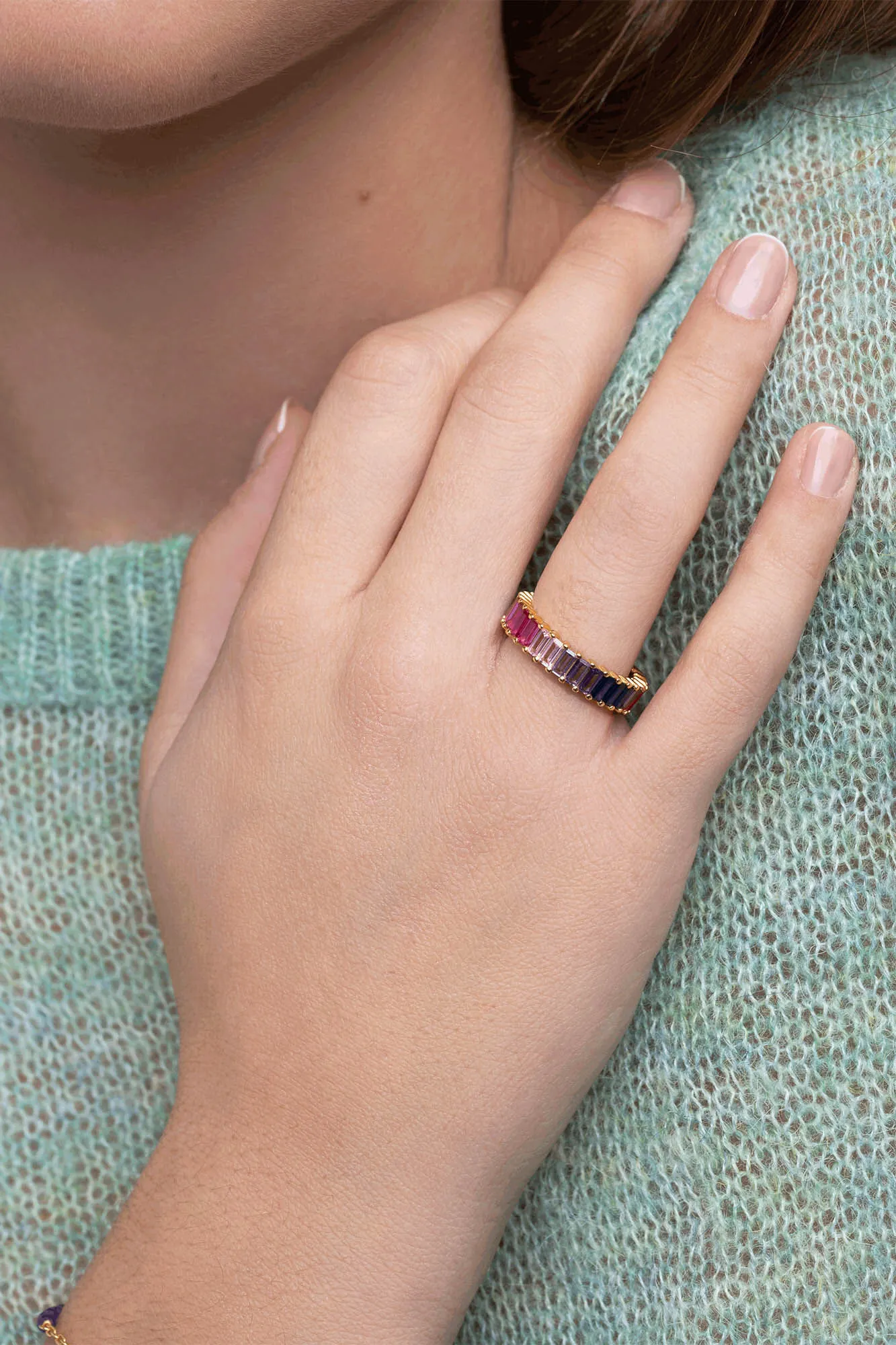 Singularu Anillo Sia Berries Plata Baño Oro