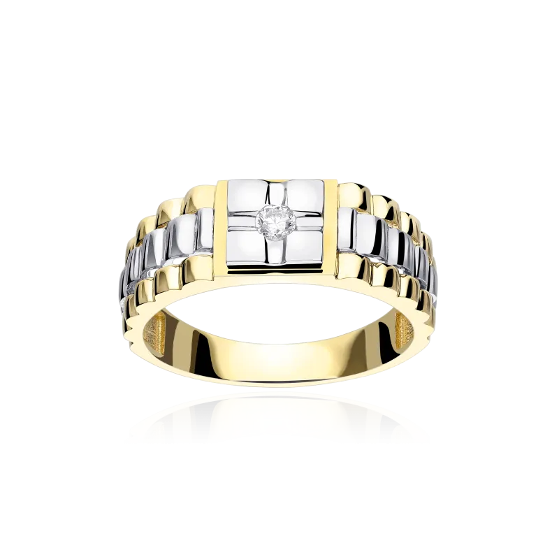 Solitario Oro 18k y circonita "Aurich"