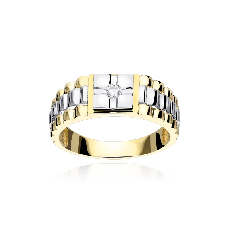 Solitario Oro 18k y circonita "Aurich"