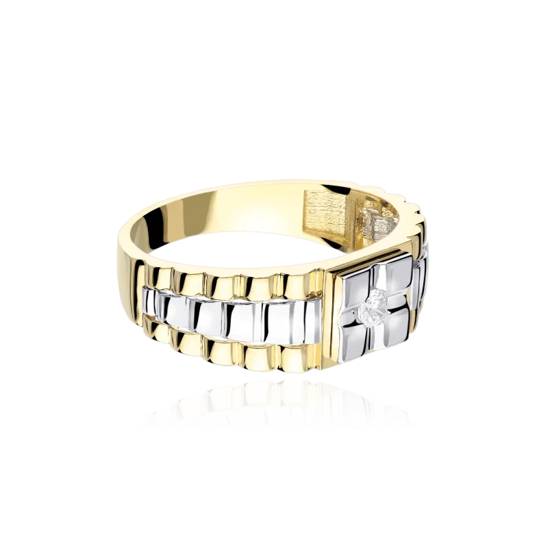 Solitario Oro 18k y circonita "Aurich"