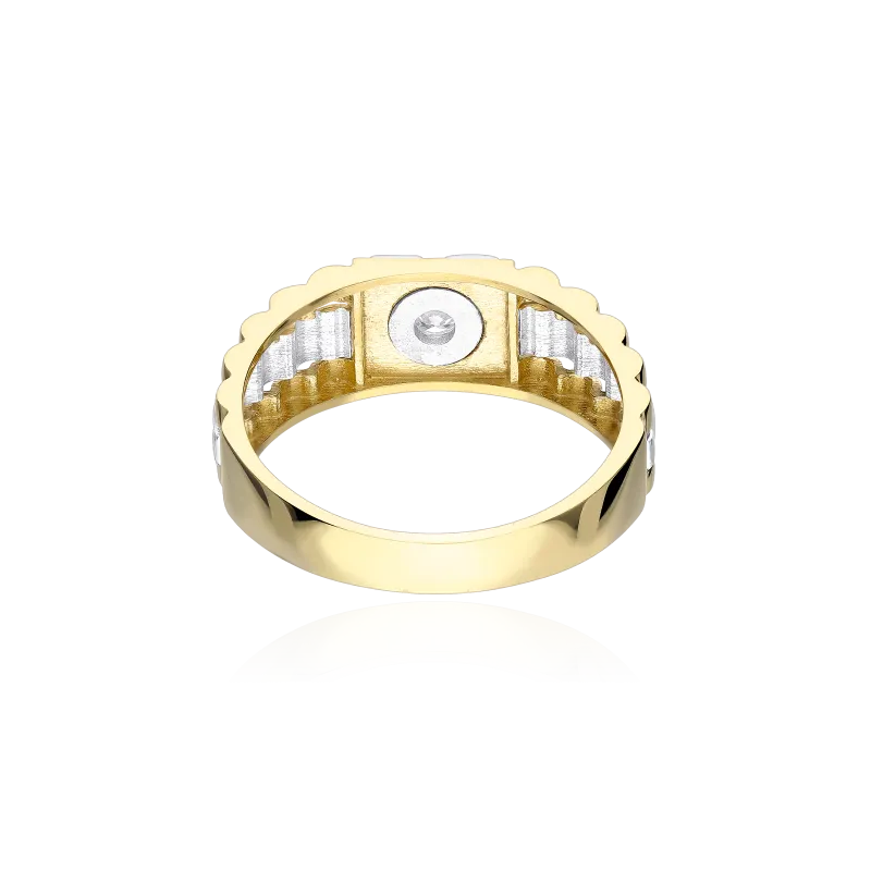 Solitario Oro 18k y circonita "Aurich"