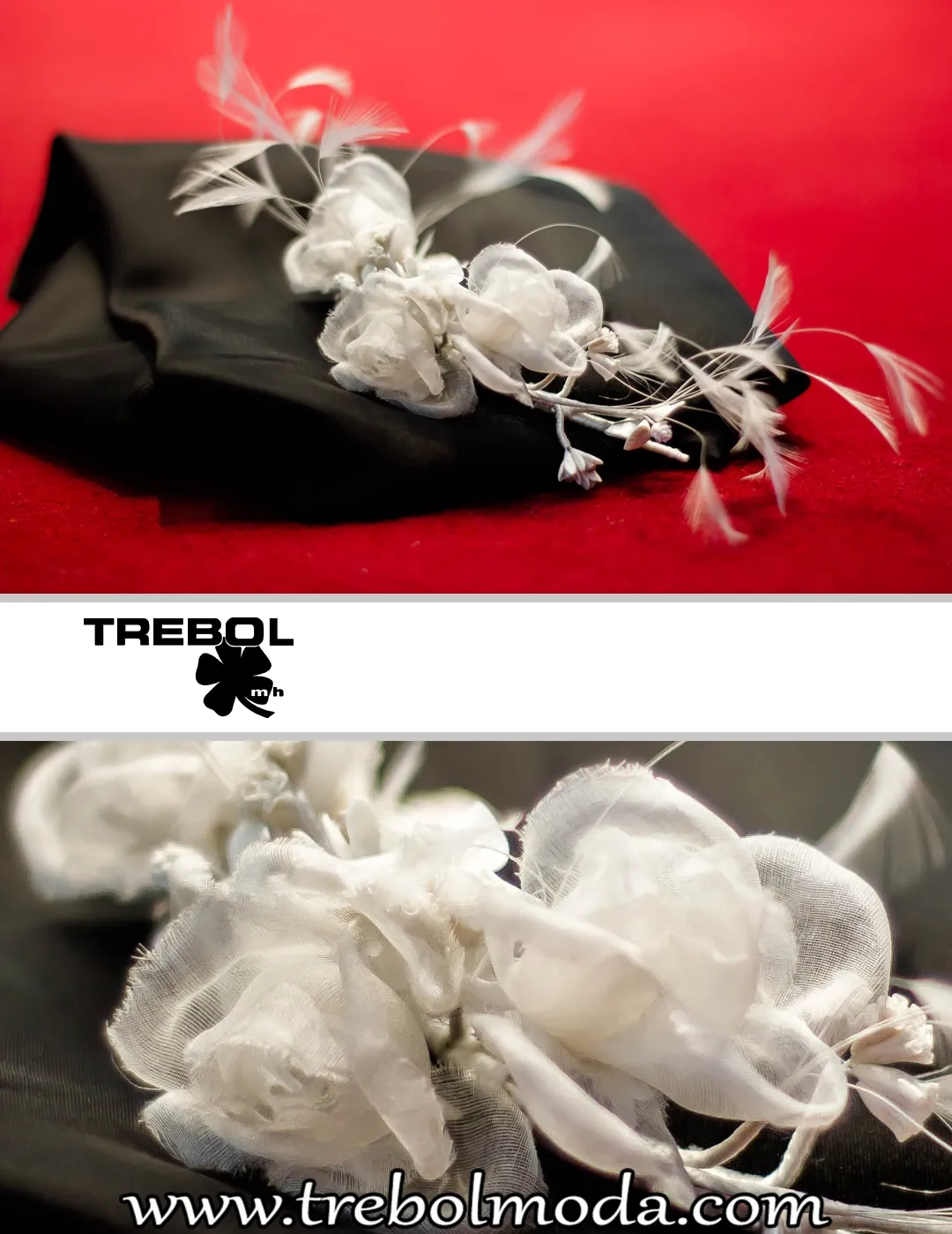 Tocado beige con flores