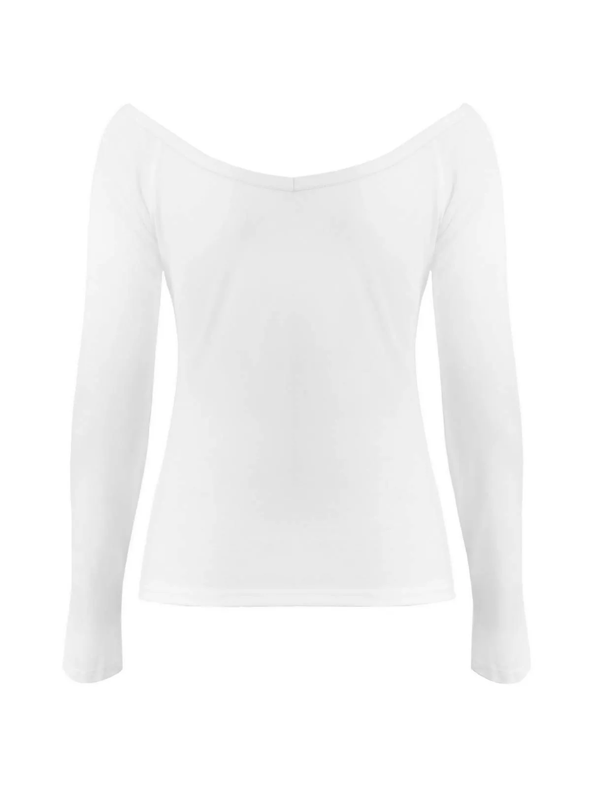 Top de manga larga blanco estampado con detalle de diamantes de imitación