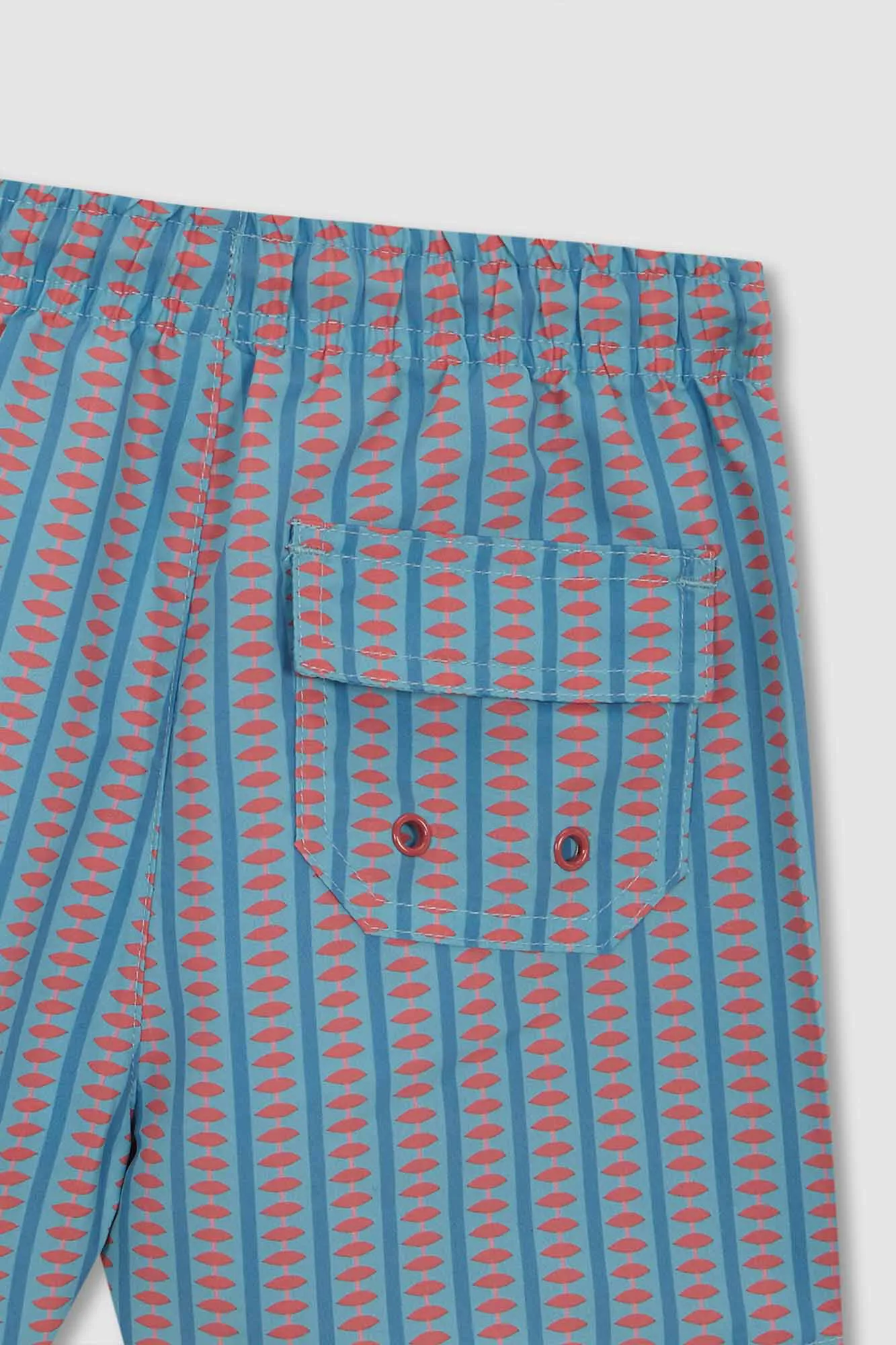 Traje De Baño Estampado Retro Verde
