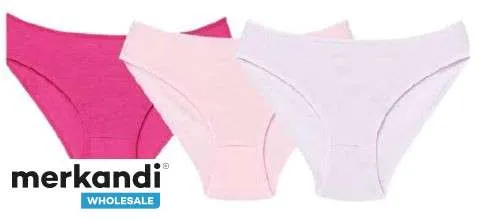 Venta al por mayor desde Turquía para calzoncillos de mujer disponibles en paquete de 3 con colores mixtos.