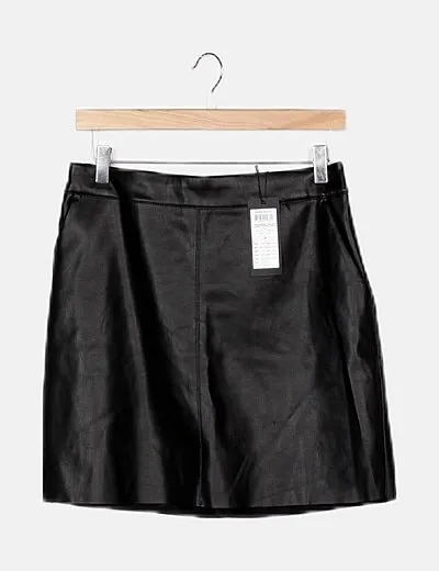 Vero Moda Falda negra polipiel
