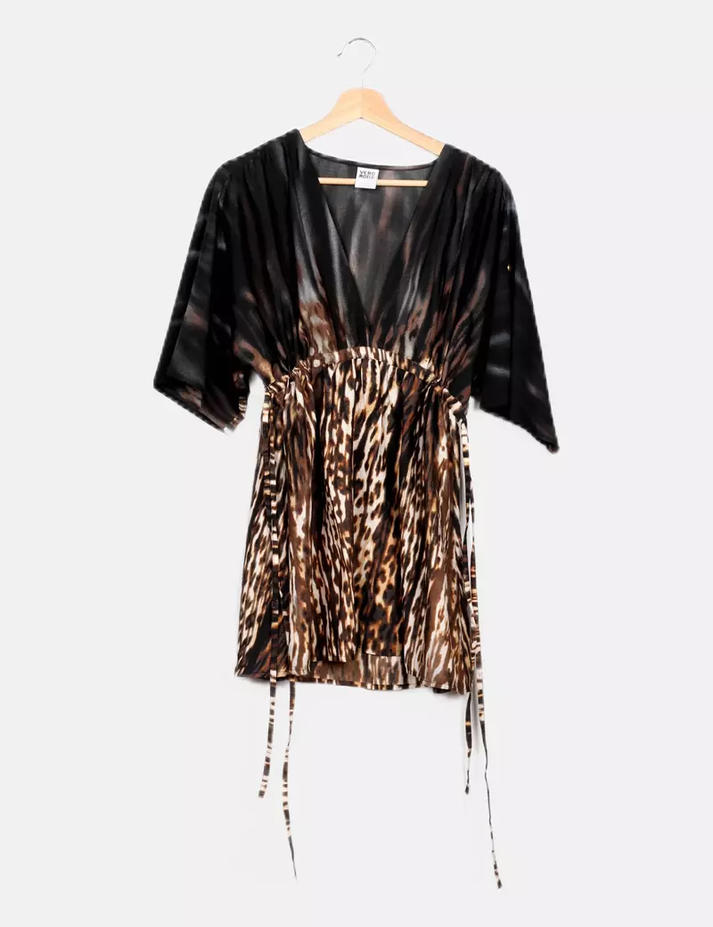 Vero Moda Vestido estampado escote V