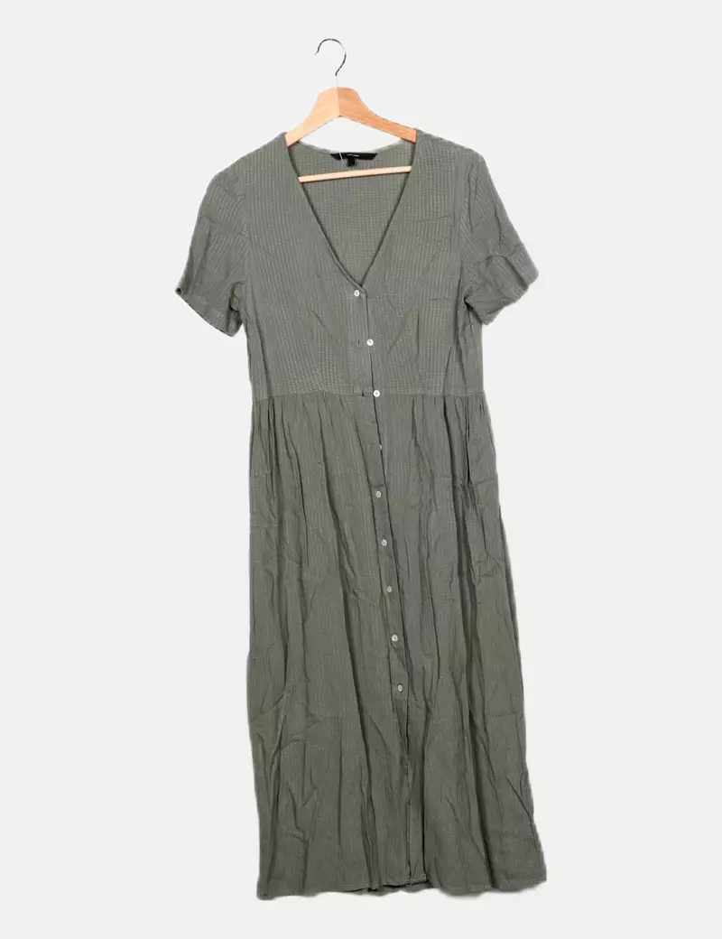 Vero Moda Vestido verde fluido